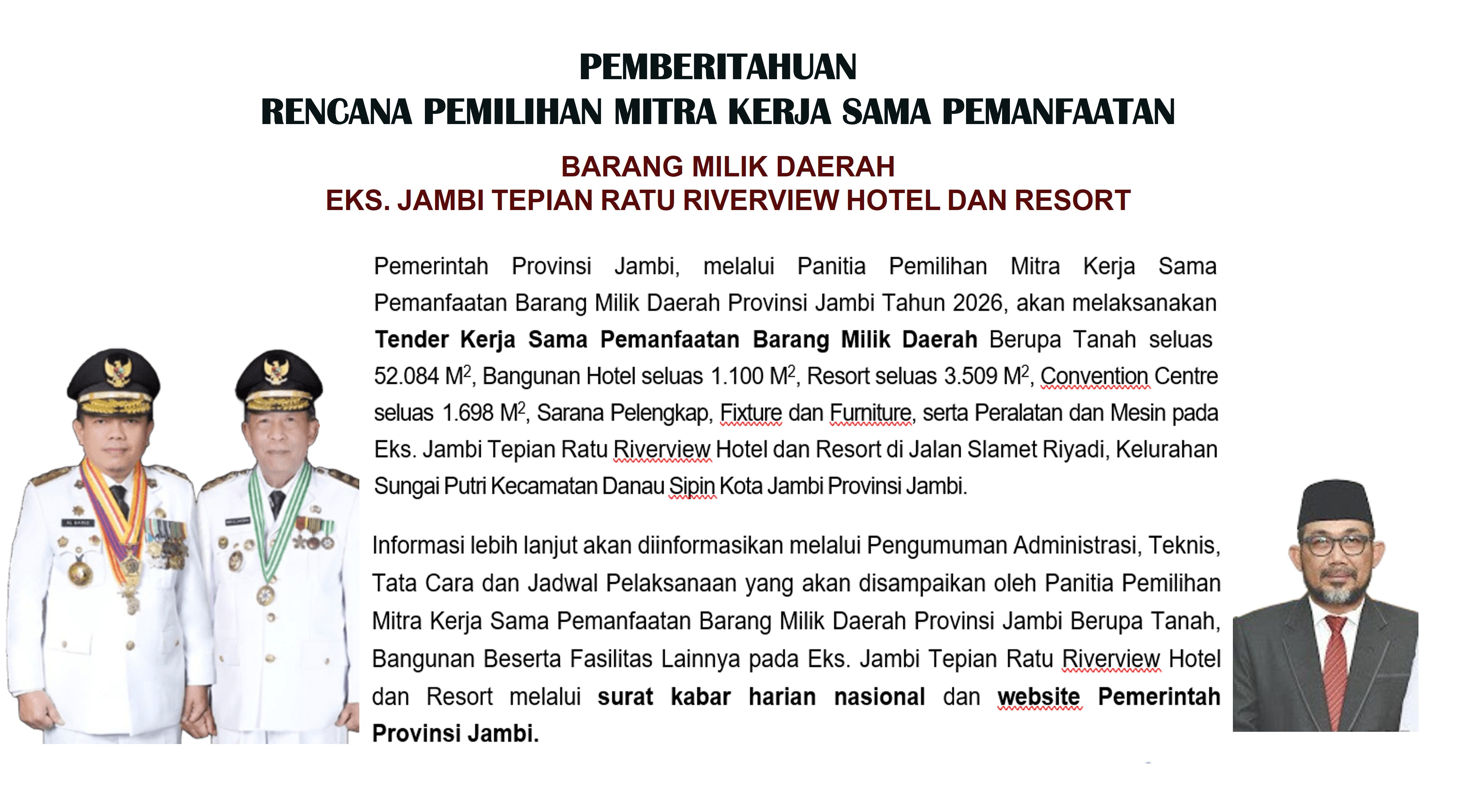 Informasi RENCANA PEMILIHAN MITRA KERJA SAMA PEMANFAATAN